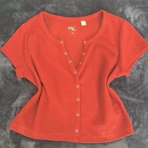 pacsun top, color: maroon, size: medium